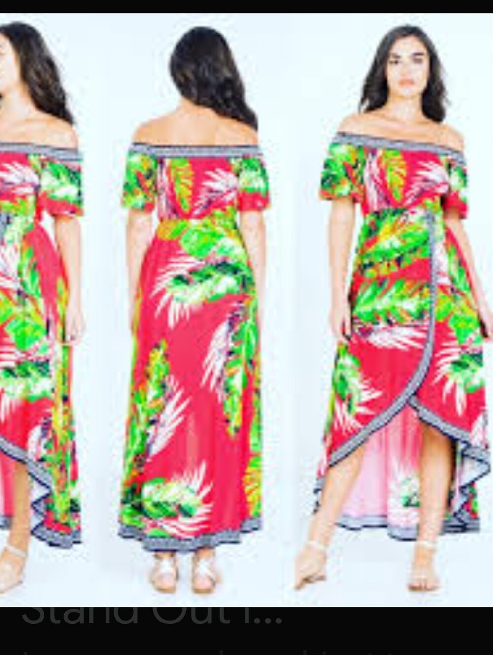 Jealous Tomatoe asymmetrical dress colorful size Med red black green str…